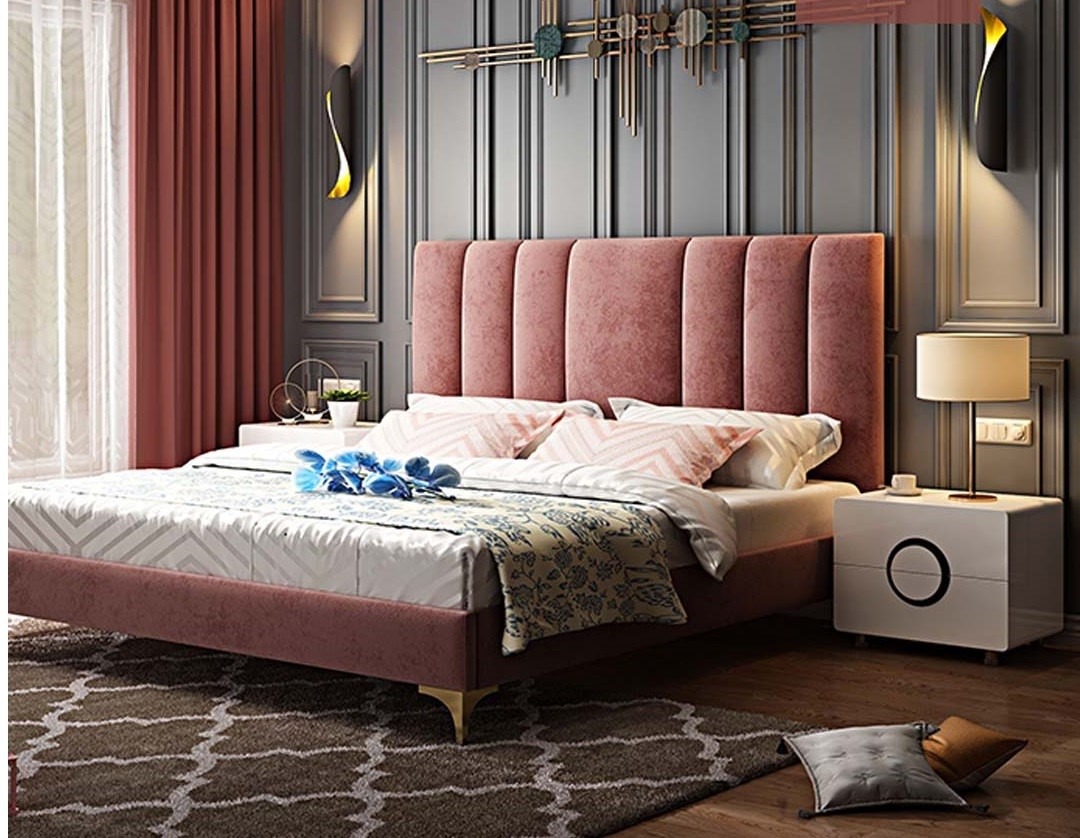 Luxus Schlafzimmer Möbel 3tlg. Komplett Set Bett 2x Nachttische Modernes Design 1