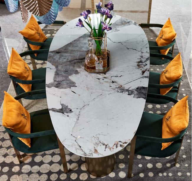 Esstisch Marmor Edelstahl Neu Kreative Modern Design Möbel Luxus Esszimmer Tisch