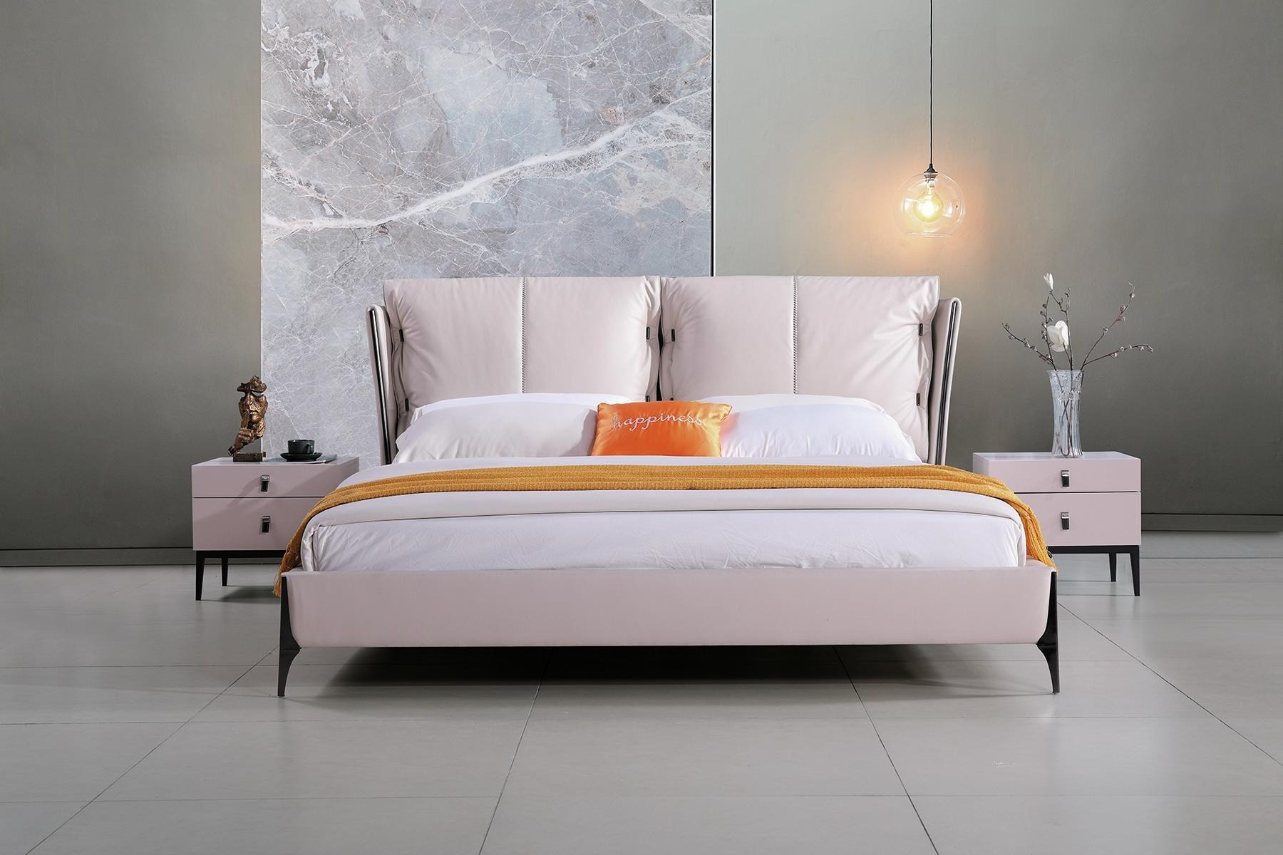 Moderne Design Hotel Bett xxl Betten Luxus Doppel Leder Kunstleder 180x200cm