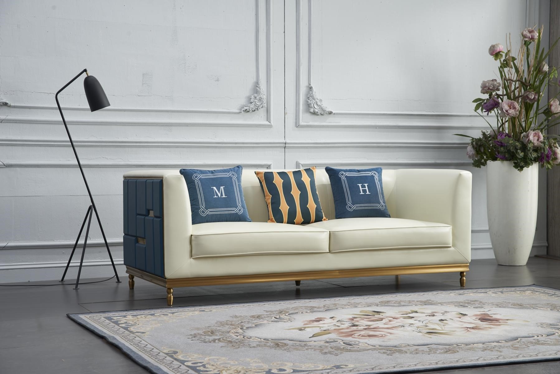 Design Klassiker Modern Big xxl 3 Sitzer Couch Kunstleder Sofas Couchen Neu !