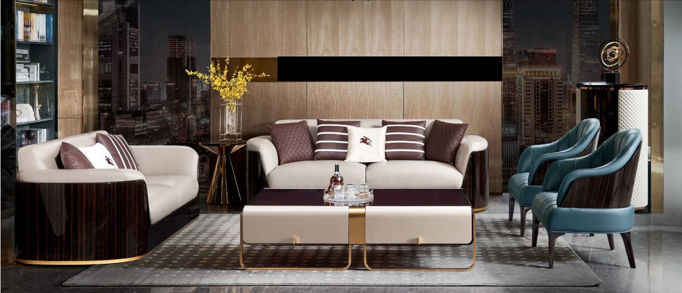 Sofa 3 Sitzer Beige Modern Design Couchen Leder Sofas Neu Kreative Möbel Luxus