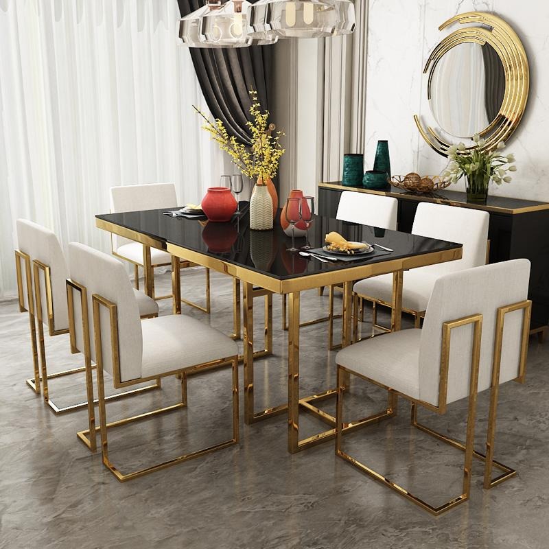 Esstisch Tisch Edelstahl Esszimmer Wohnzimmer Garnitur Holz Design Luxus Modern