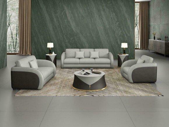 Garnitur Leder Designer Sofa Couch Polster 6tlg. Set Garnituren Couchtisch Tisch