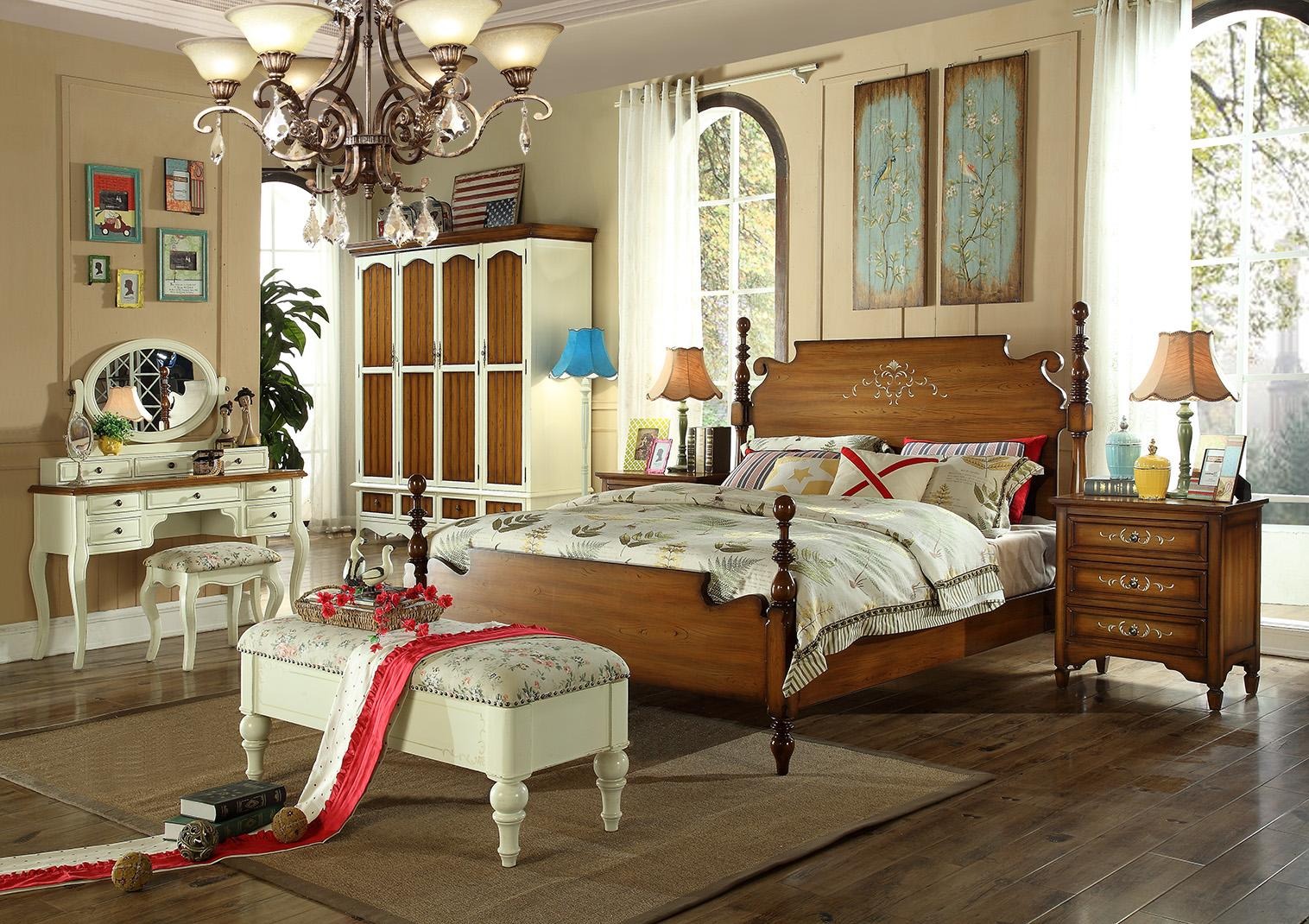 Set Komplett Schlafzimmer Schlafmöbel Schrank Nachttische Schminktisch 7 tlg.