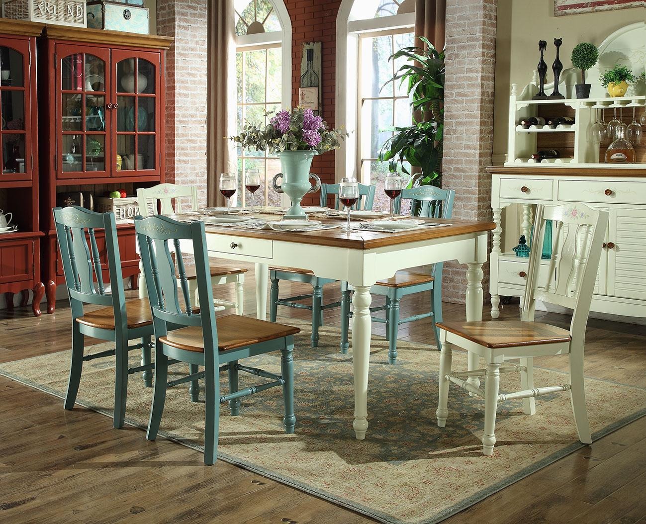 Stühle Esszimmer Esstisch 6x Set Gruppe Garnitur Tisch Sitzgruppe 7tlg Holz Neu