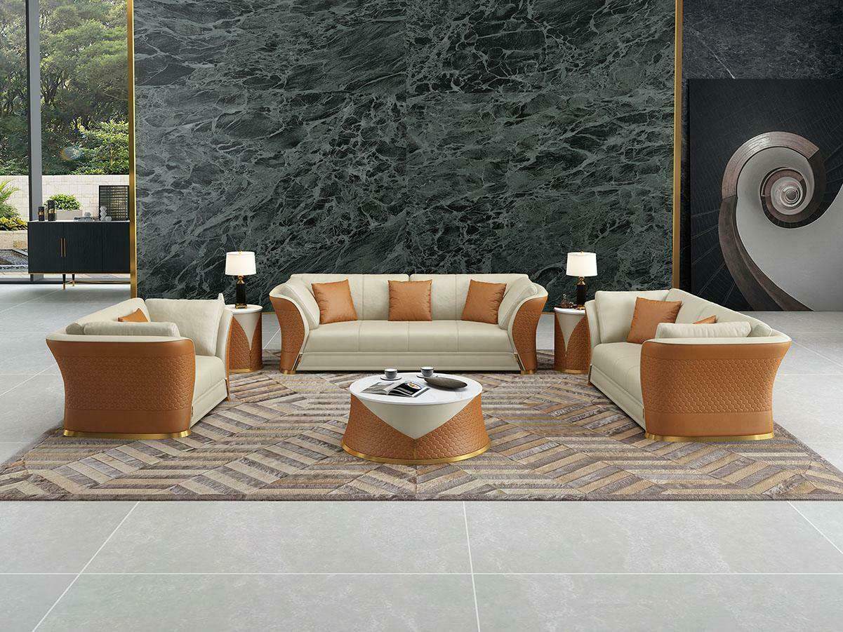 Exklusive Ledersofa Couch Sitzpolster Garnitur 321 Sofa Couchen Landschaft Set