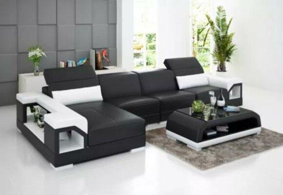 Ecksofa Polster Ecksofa LForm Couchtisch Modernes Sofa Wohnlandschaft 2tlg. Neu