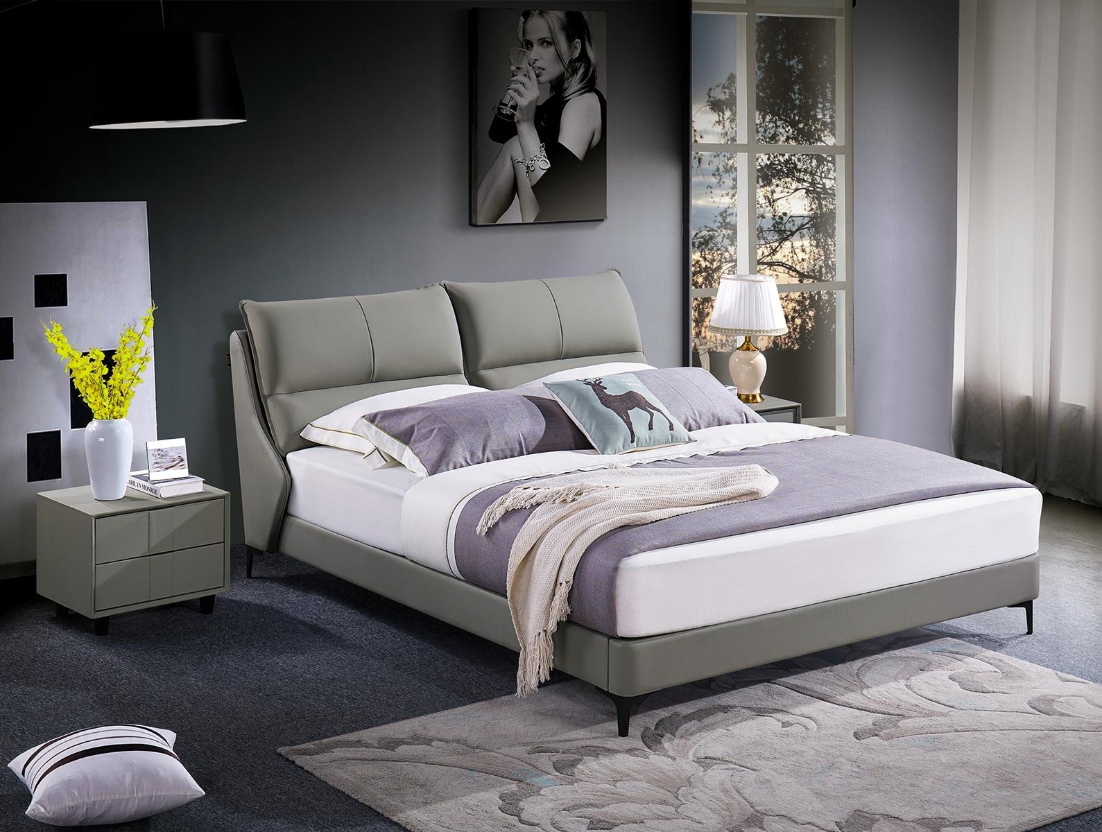 Polsterbett Betten Bett Polster Designer Hotel Doppel Luxus Möbel 180x200cm Neu