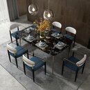 Moderner Edelstahl Tisch Esstisch Stein Optik Tische Ess Zimmer 140x80cm Design