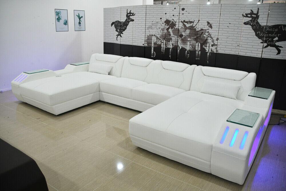 Leder Ecksofa U-förmiges Sofa Modernes Sofa Weiches Ecksofa Wohnbereich Design