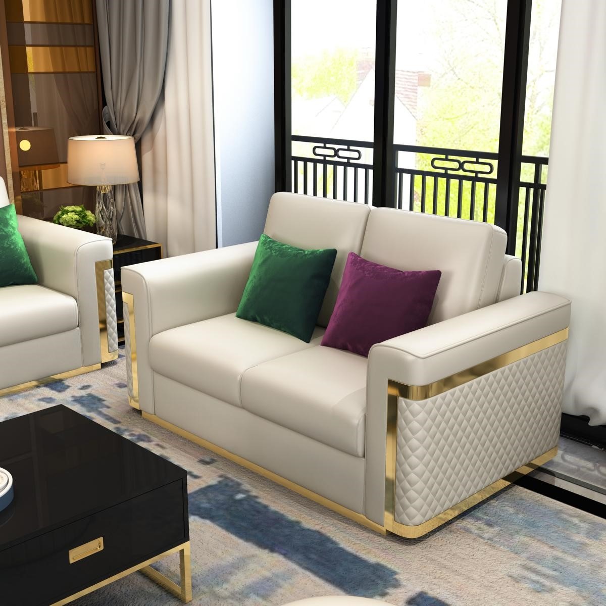 Sofa Couch Polster 2 Sitzer Sofas Couchen Sitz Garnituren Design Club Kunstleder !