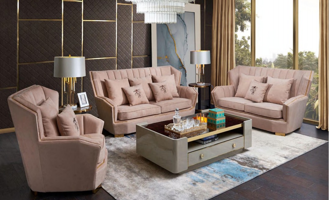 Luxus Möbel Sofagarnitur Couch Sofa Polster 321 Sitzer Couchtisch Couchen 4tlg.