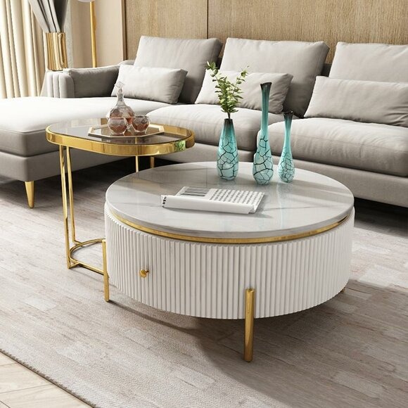 Runder Tisch Oval Set 2x Couchtisch Kaffeetisch Beistelltisch Design Wohnzimmer