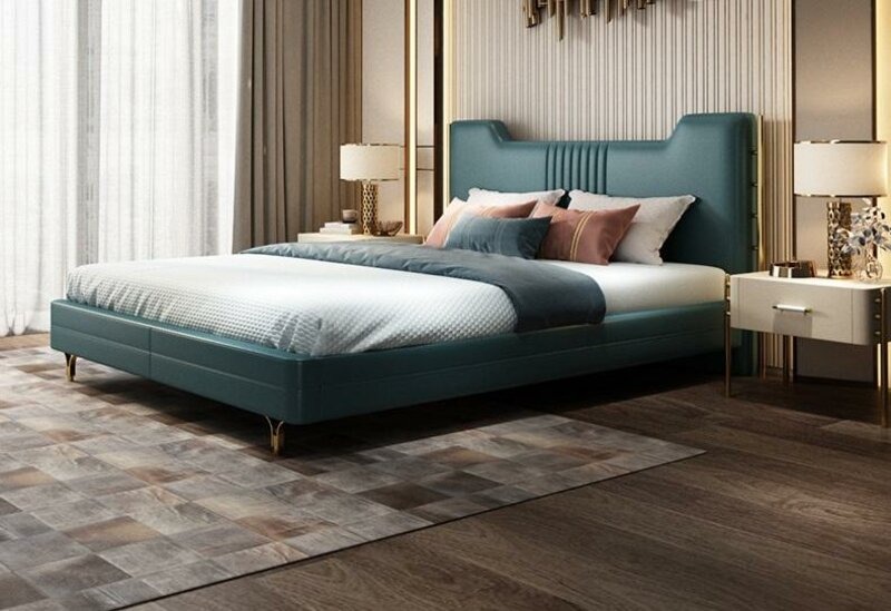 Modernes Holz Designer Bett Edles Möbel Doppel Betten Neu Schlafzimmer Polster