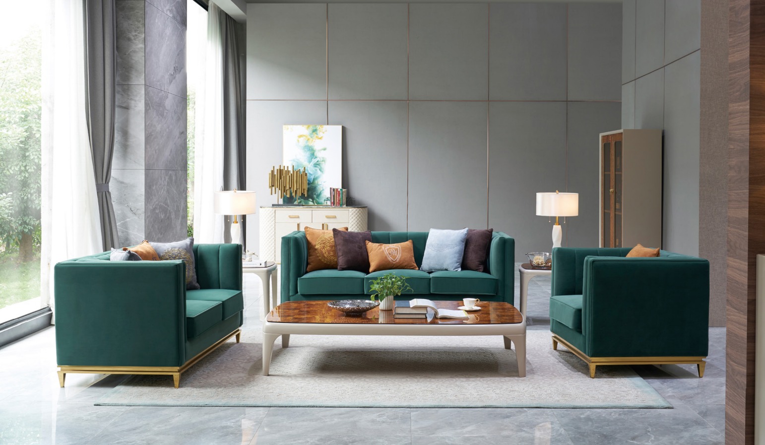 Sofagarnitur 3+2+1 Sitzer Set Design Sofas Polster Couchen Leder Relax
