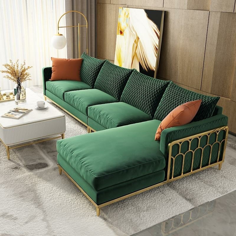 Ecksofa Stoff LForm Couch Design Polster Eck Moderne Wohnlandschaft Metall Stoff