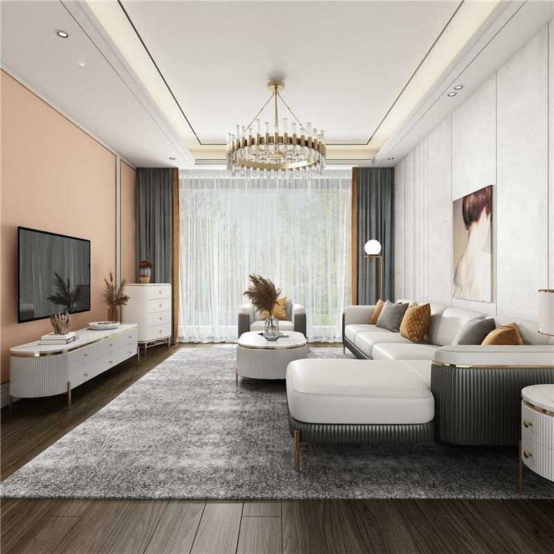 Wohnlandschaft L-Form Ecksofa Design Couch Polster Leder Garnitur Sofa Ecke Neu