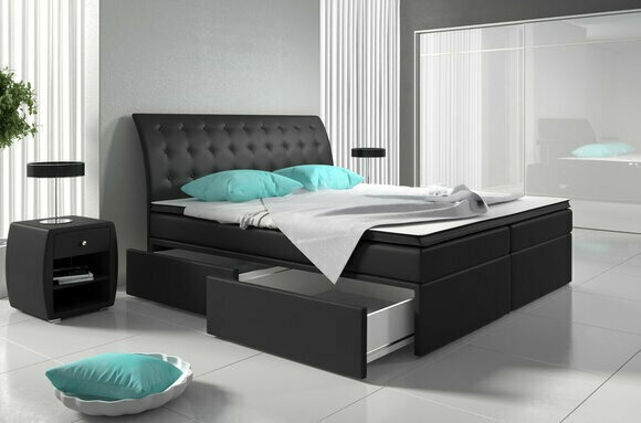 Boxspringbett Betten Bett Polster Kunstleder Designer Hotel Doppel Luxus Design