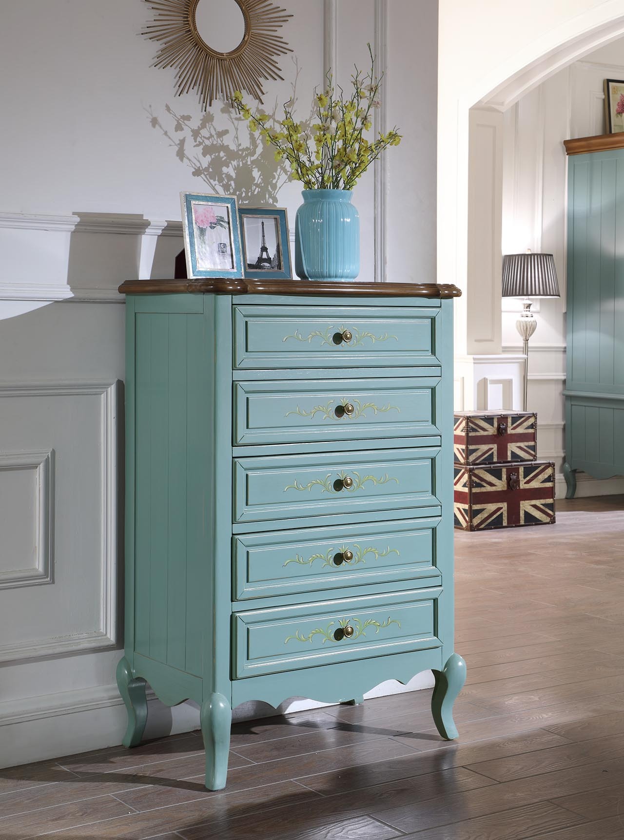 Design Kommode Schrank Highboard Amerikanisch Stil Wohnzimmer Kommoden Neu