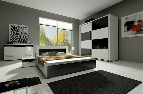 Design Schlafzimmer Garnituren Komplett Schrank Bett Kommode Nachttisch Modern