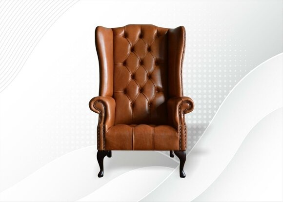 Chesterfield Sessel Leder Ohrensessel Einsitzer Möbel Wohnzimmer Modern