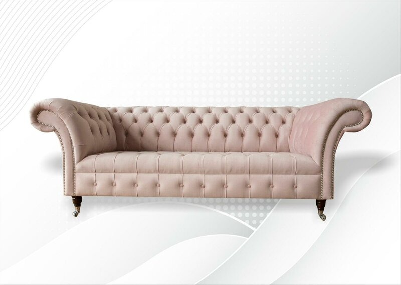 Chesterfield 3 Sitzer Sofa Rosa Design Couchen Polster Sofas Ledersofa