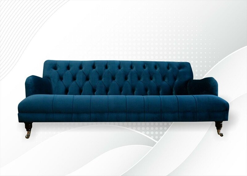 Chesterfield Blau Textil Sofa Design Couchen Polster Sofas Neu Luxus