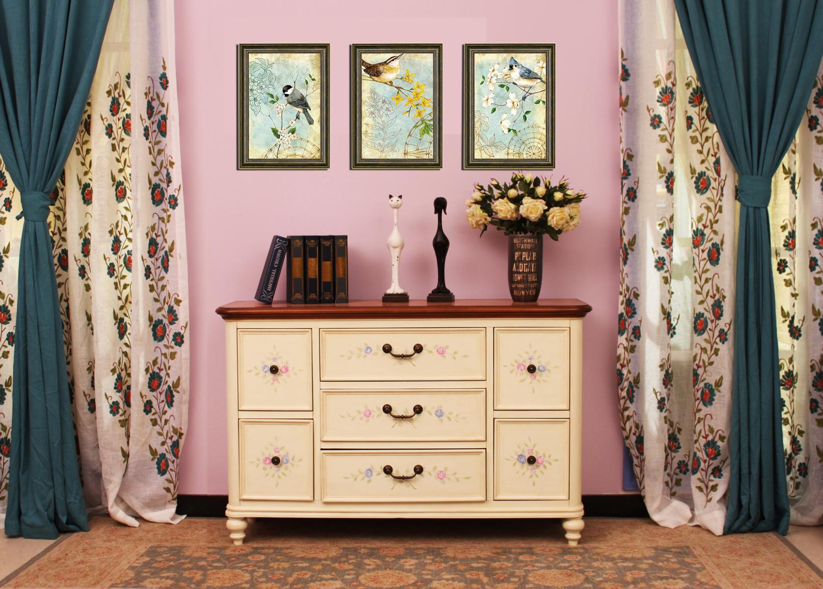 Weiß Design Wohnzimmer Kommode Sideboard Anrichte Kommoden Schrank Holz Landhaus