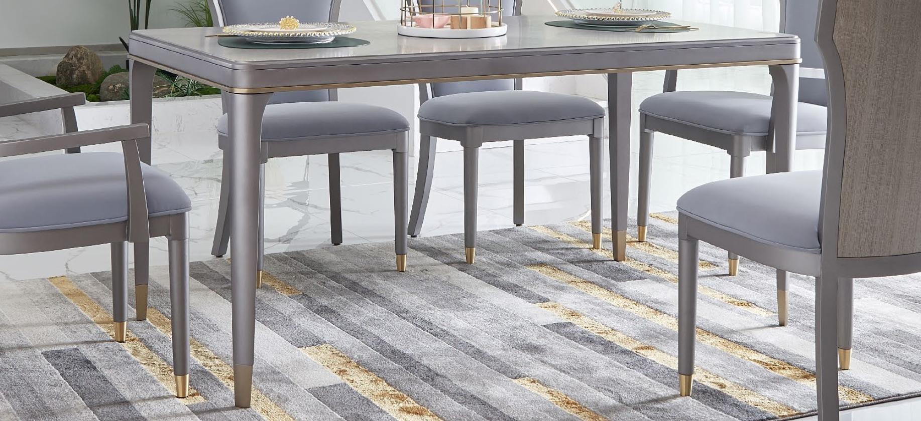 Luxus Möbel Esstisch Tisch Esszimmer Wohnzimmer Holz Edelstahl Design Tische Neu