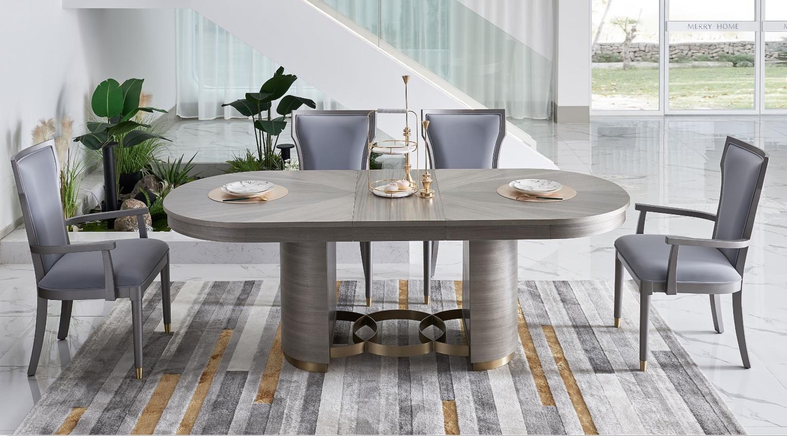 Design Esstisch Holz Stein Tisch Moderne Esstische Möbel 221x95 Tische Holz Neu