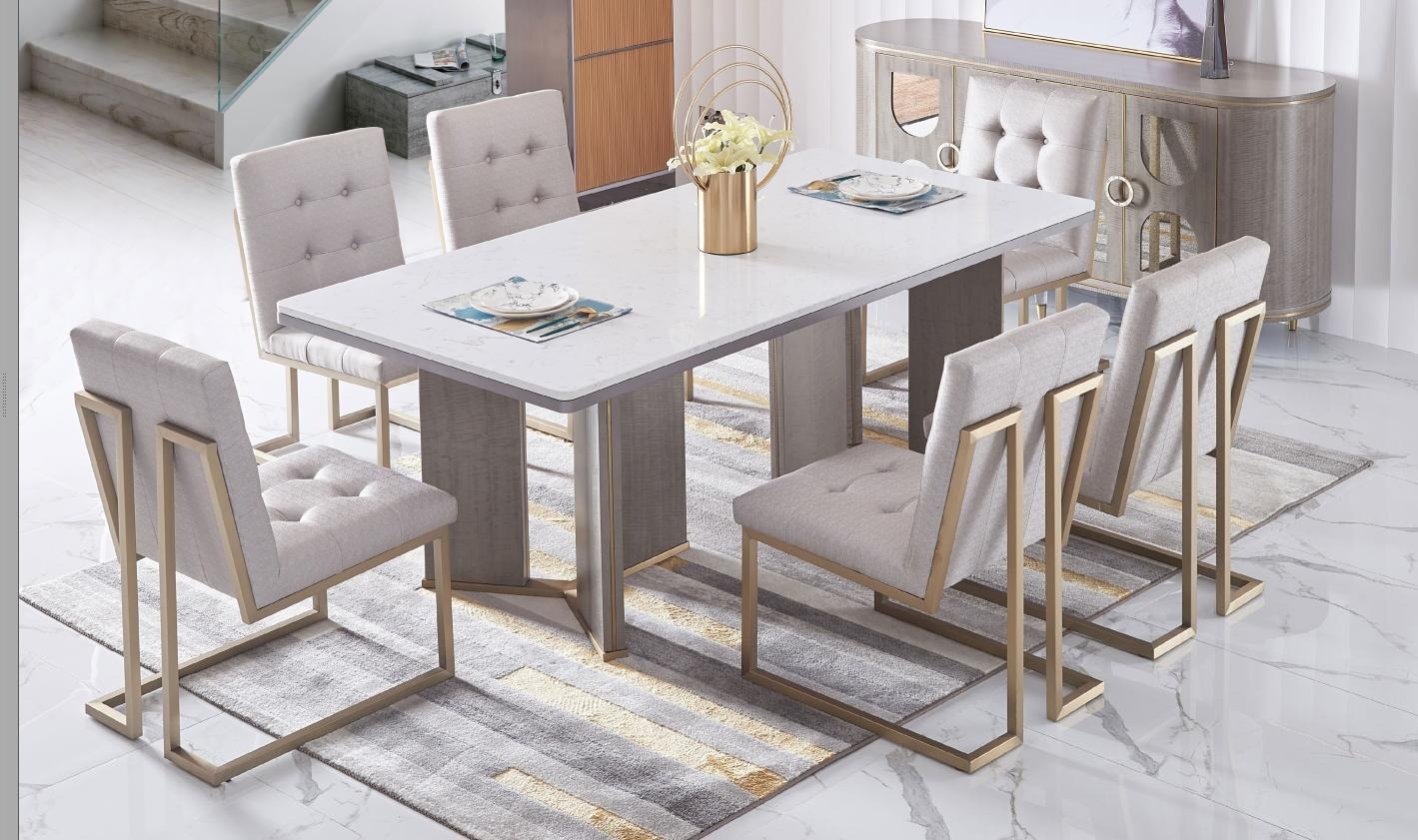 Luxus Möbel Esstisch Tisch Esszimmer Wohnzimmer Marmor Holz Design Tische Neu