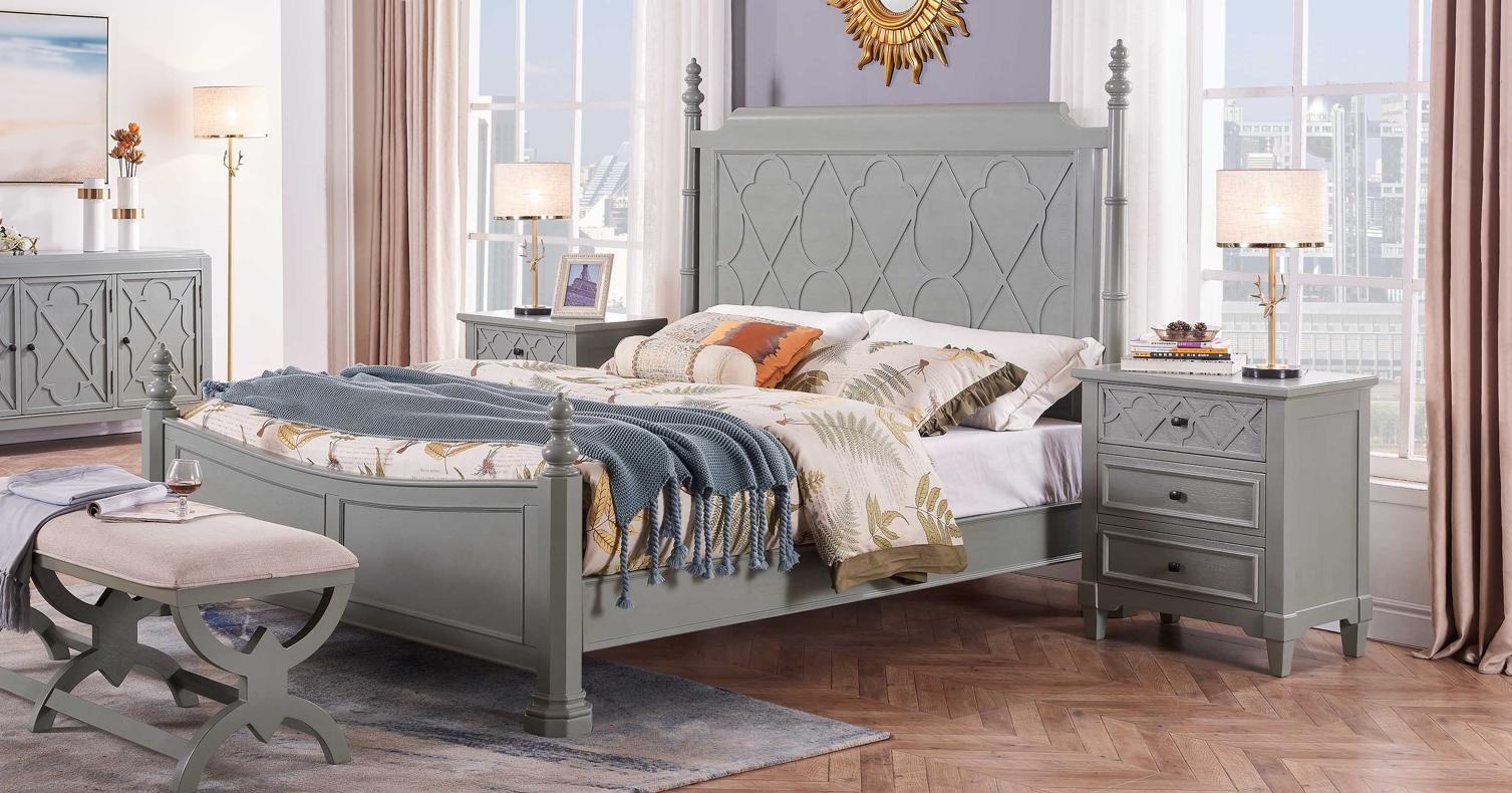 Klassisch Bett 2x Nachttisch 3tlg. Schlafzimmer Set Betten neu Luxus 150x200 Neu