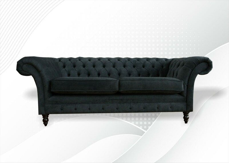 Chesterfield 3 Sitzer Big xxl Möbel Sofa Modern Design Textil Wohnzimmer