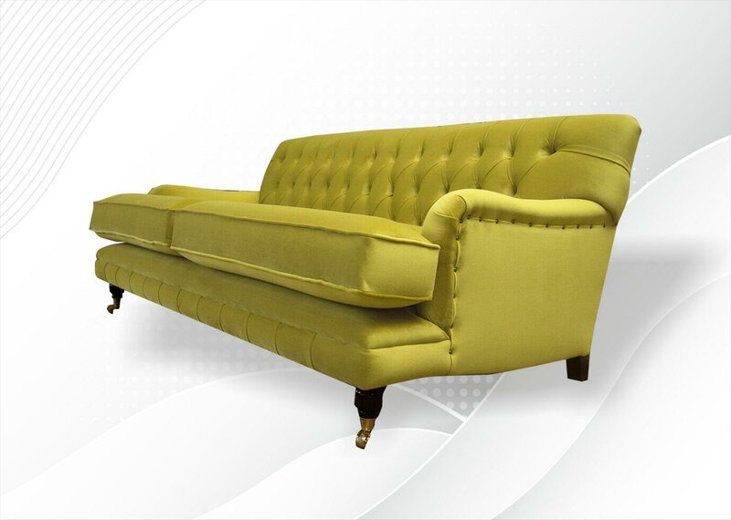 Chesterfield 3 Sitzer Wohnzimmer Moderne Design Couchen Stoff Sofa