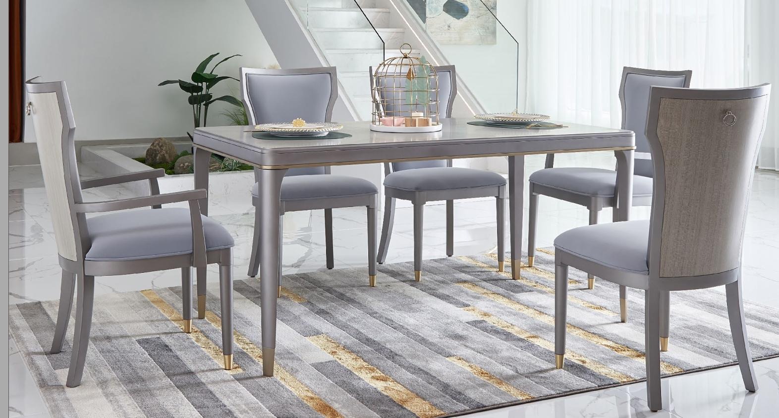 Komplett Set Esstisch + 6 Stühle Esszimmer Garnitur Ess Gruppe Tisch Tische 7tlg