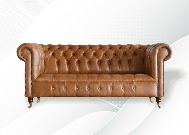 Chesterfield Braun Modern Design Couchen Leder Sofa Big Kreative Möbel