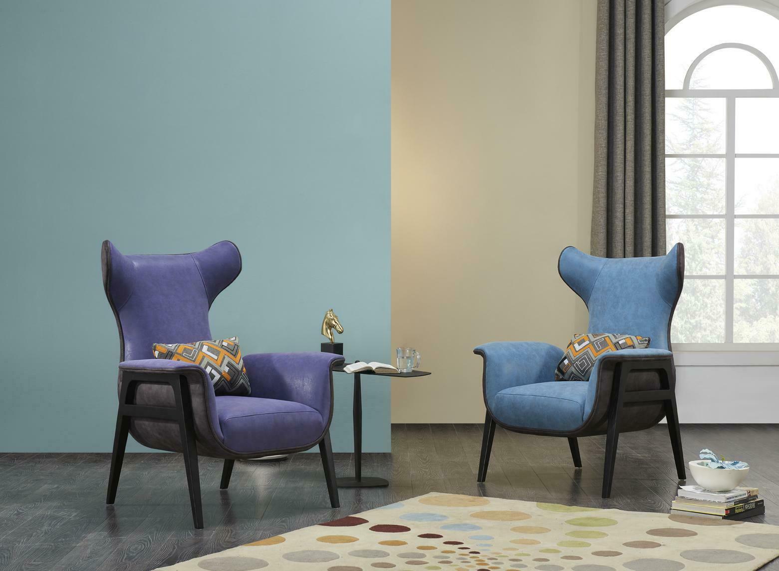 Sessel Textil Wohnzimmer Lounge Luxus Design Möbel Stühle Moderner Design Neu