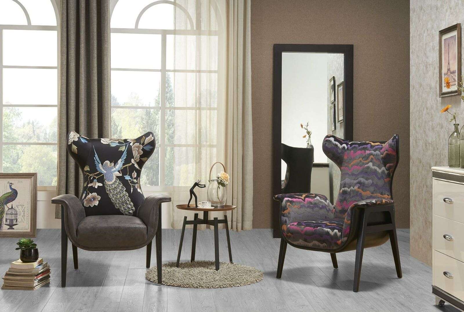 Sessel Design Schlagen Relax Club Lounge Einsitzer Polster Stoff Textil 70 x 90