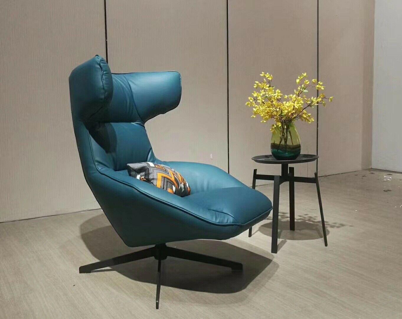 Luxus Design Möbel Moderner Design Sessel 75 x 101cm Leder Wohnzimmer Lounge Neu