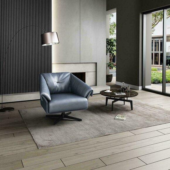 Sessel Design Luxus Relax Club Lounge Einsitzer Polster Stoff Leder Edelstahl