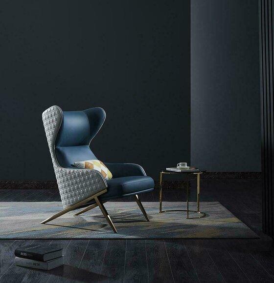 Luxus Design Möbel Moderner Design Sessel 74*90cm Leder Wohnzimmer Lounge Neu