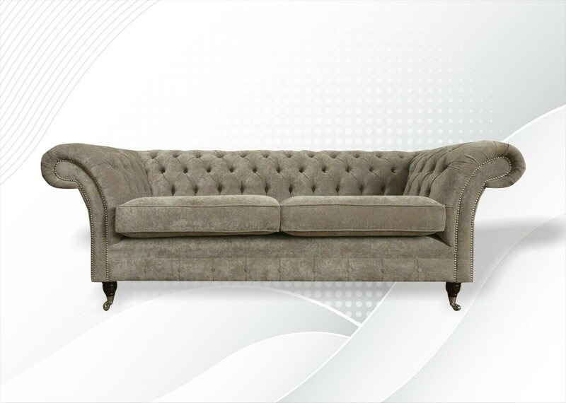 Chesterfield 3 Sitzer Beige Wohnzimmer Modern Design Sofa Kreative Möbel