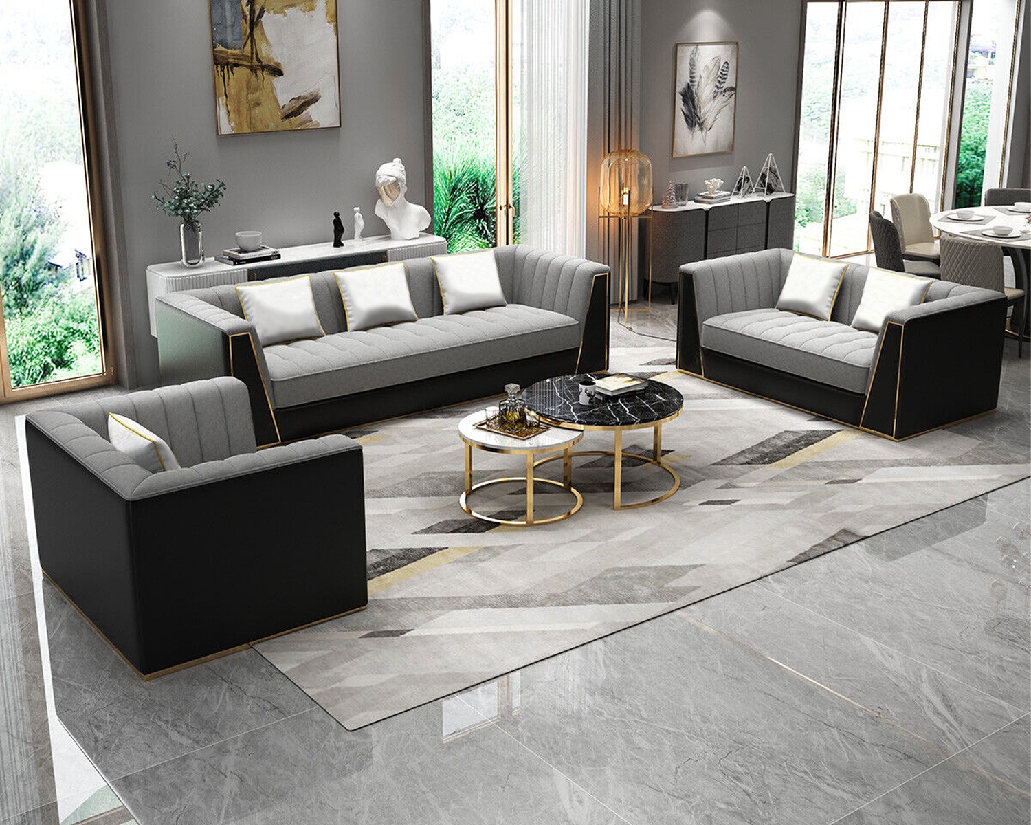 Sofagarnitur 3 2 1 Sitzer Set Design Sofa Polster Couchen Couch Modern 3 tlg.