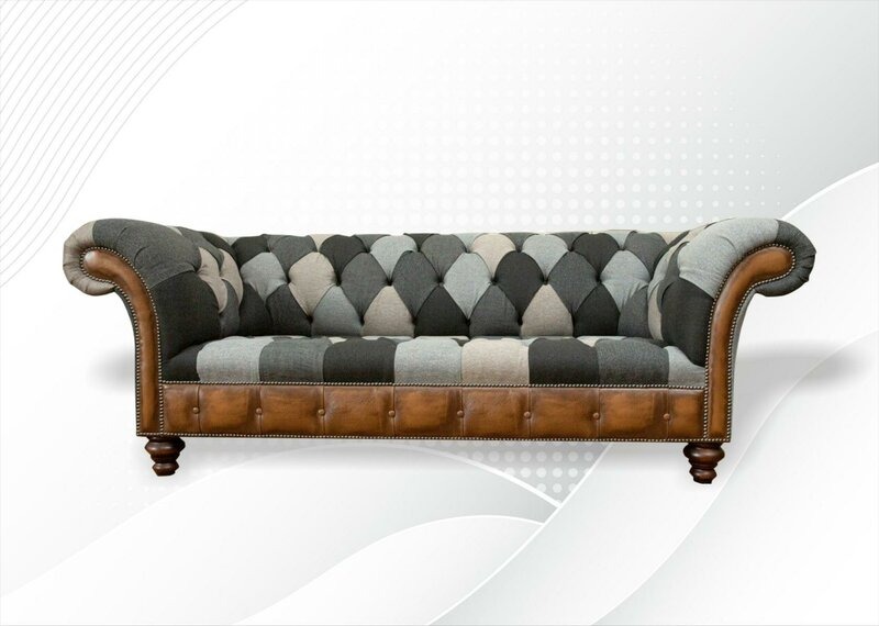 Chesterfield Mehrfarbig Dreisitzer Design Couchen Polster Sofa Sofas Neu