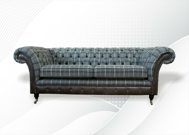 Chesterfield Grau Wohnzimmer Modern Design Couchen Sofa Neu Kreative