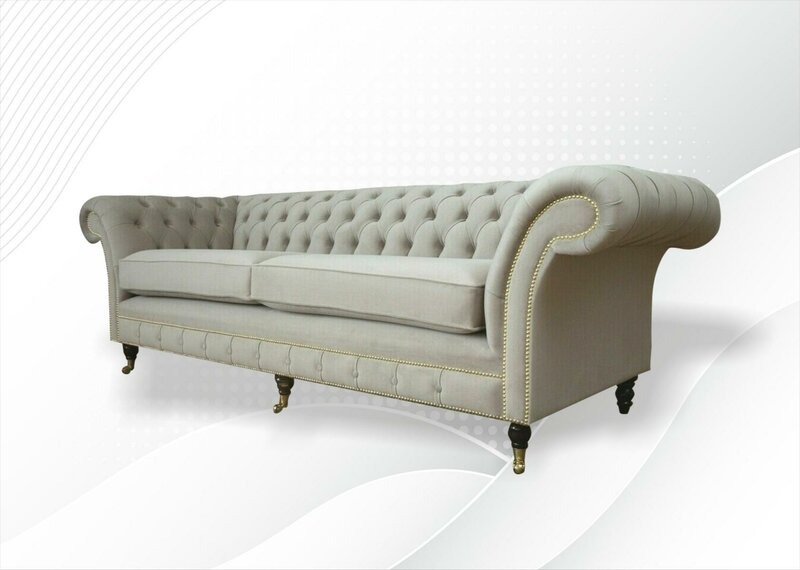 Klassische Möbel Chesterfield Sofa Couch Polster Sofas Couchen Textil