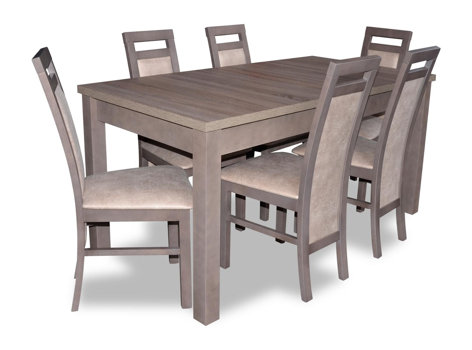 Edel Holz Tisch Set Garnitur 7tlg. Wohn Ess Zimmer 6x Sessel Stuhl Sitz Polster