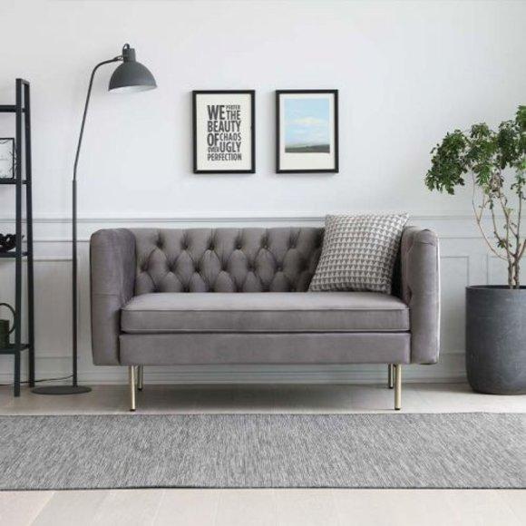 Chesterfield 2 Sitzer Sofa Stoffsofa Couch Polster Sitz Garnitur 2er Sofas