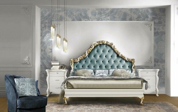 Bett Polster Design Luxus Doppel Hotel Betten Schlaf Zimmer Italienische