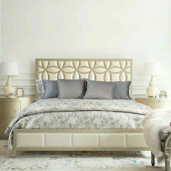 Bett Polster Design Luxus Doppel Hotel Betten Beige Luxus Hotel Neu 180x200cm